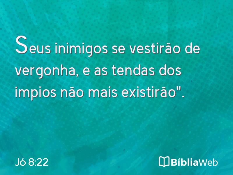 Jó 8:22 em imagem para compartilhar