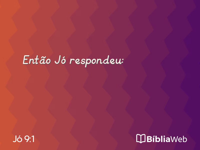Jó 9:1 em imagem para compartilhar
