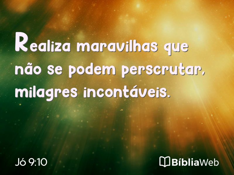 Jó 9:10 em imagem para compartilhar