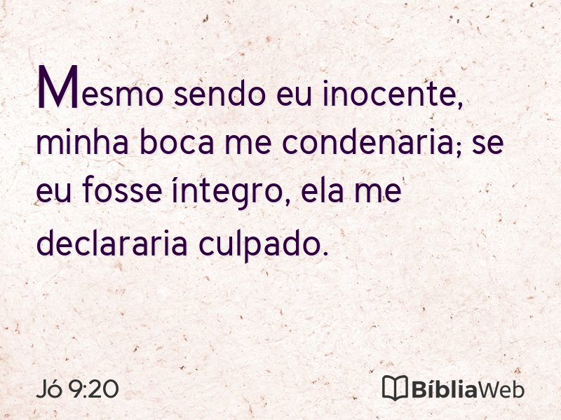 Jó 9:20 em imagem para compartilhar