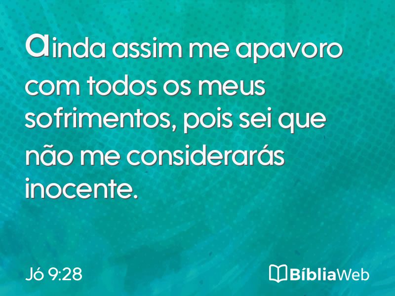 Jó 9:28 em imagem para compartilhar