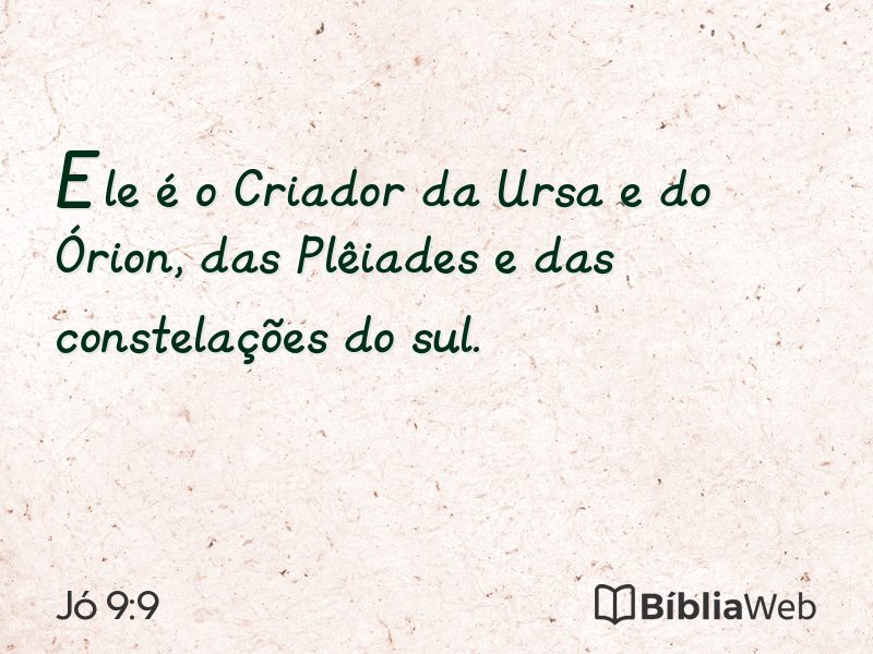 Jó 9:9 em imagem para compartilhar