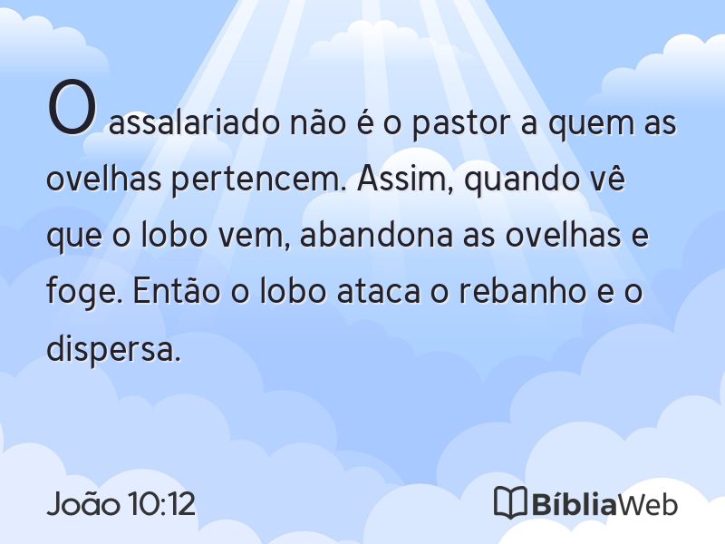 João 10:12 em imagem para compartilhar