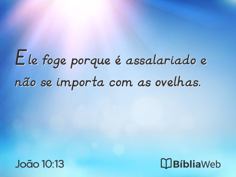 João 10:13 em imagem para compartilhar
