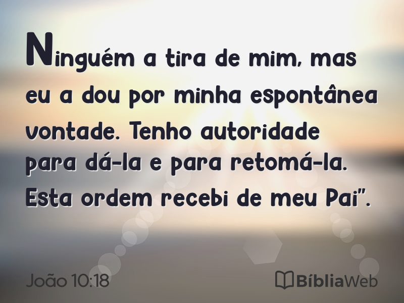 João 10:18 em imagem para compartilhar