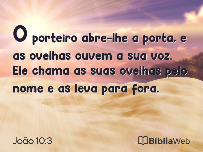 João 10:3 em imagem para compartilhar