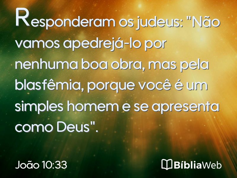 João 10:33 em imagem para compartilhar