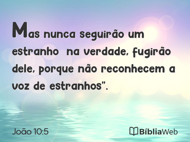 João 10:5 em imagem para compartilhar