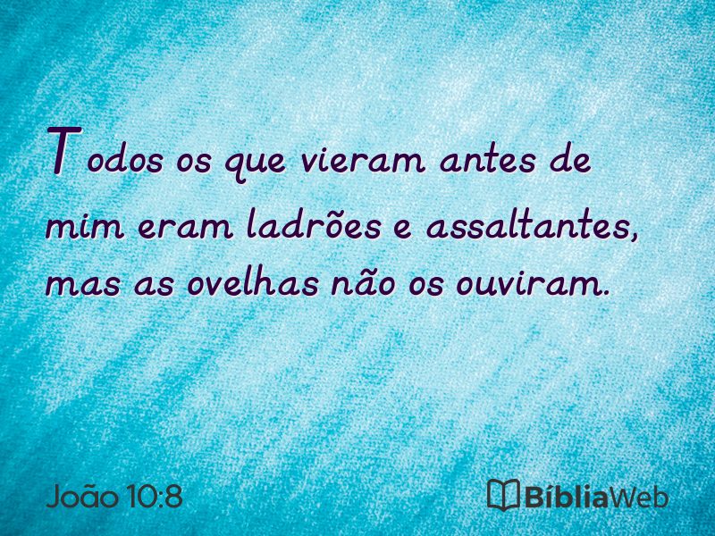João 10:8 em imagem para compartilhar