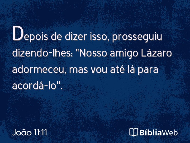 João 11:11 em imagem para compartilhar