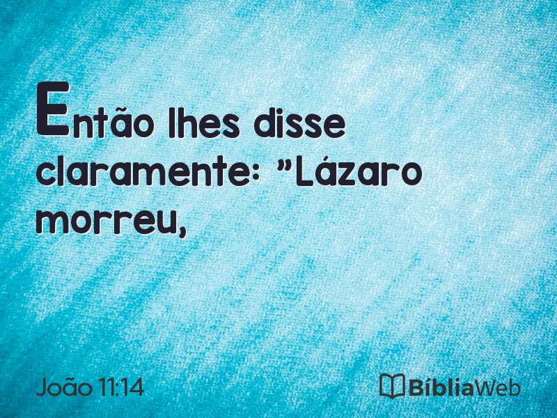 João 11:14 em imagem para compartilhar