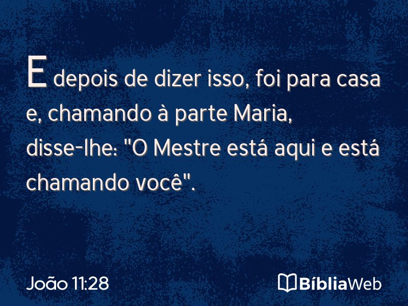 João 11:28 em imagem para compartilhar