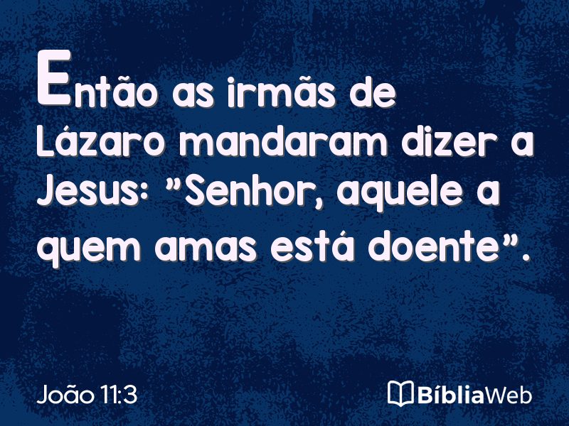 João 11:3 em imagem para compartilhar