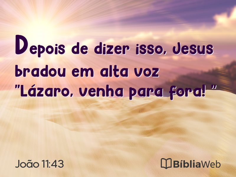 João 11:43 em imagem para compartilhar