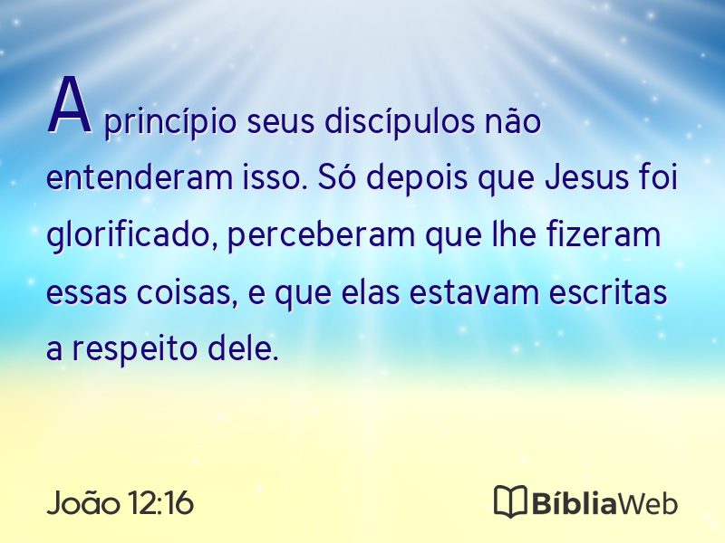 João 12:16 em imagem para compartilhar