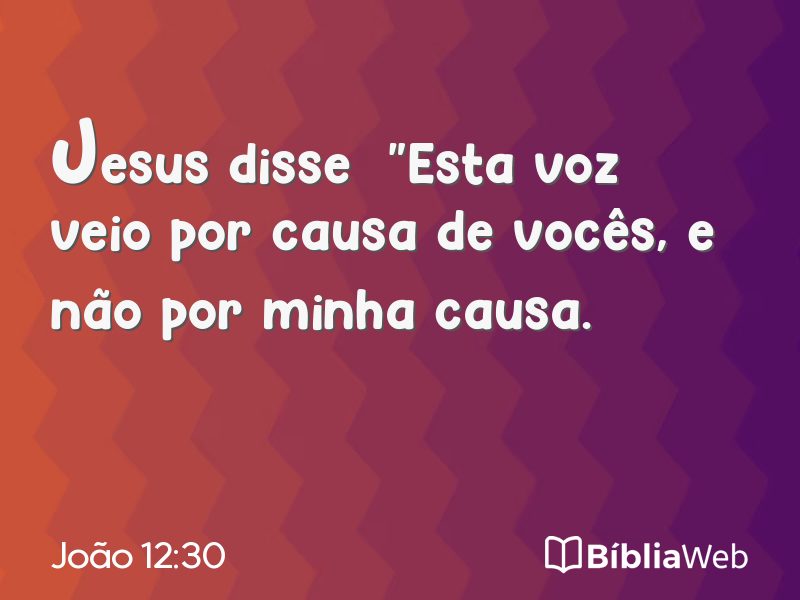 João 12:30 em imagem para compartilhar