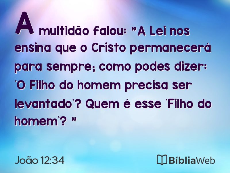 João 12:34 em imagem para compartilhar