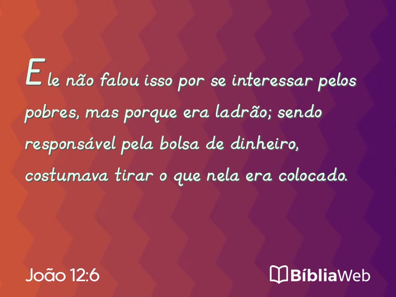 João 12:6 em imagem para compartilhar