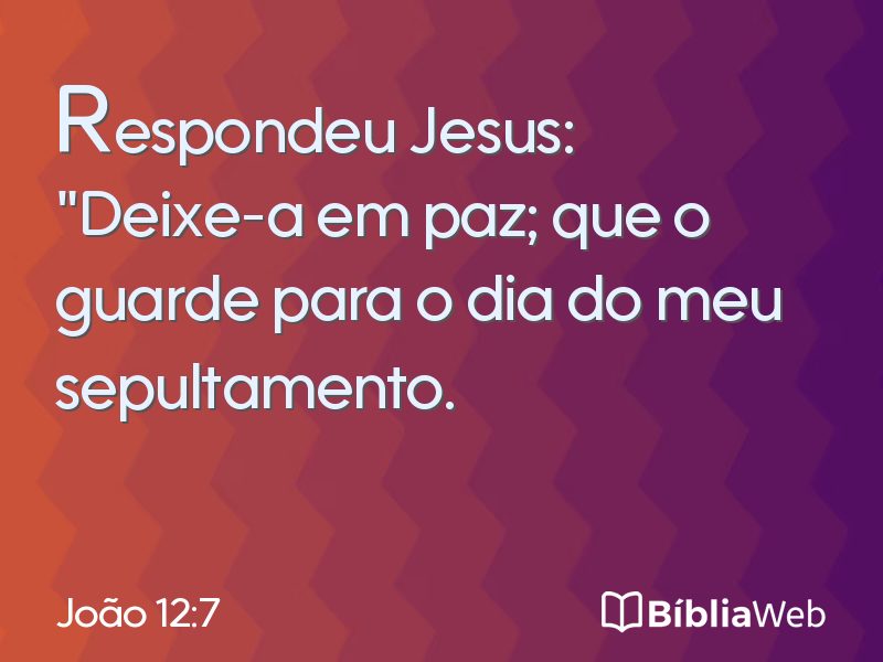 João 12:7 em imagem para compartilhar