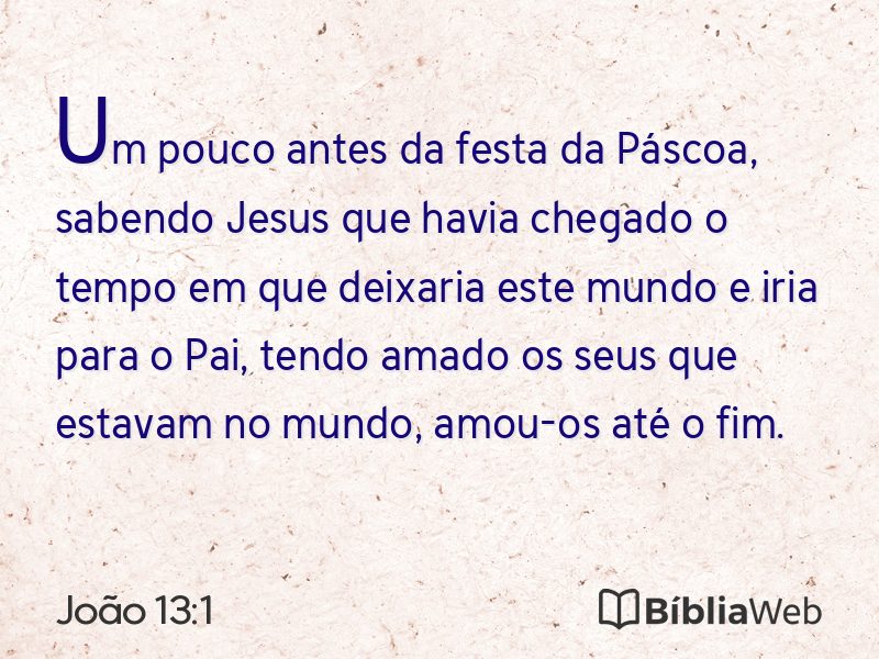 João 13:1 em imagem para compartilhar