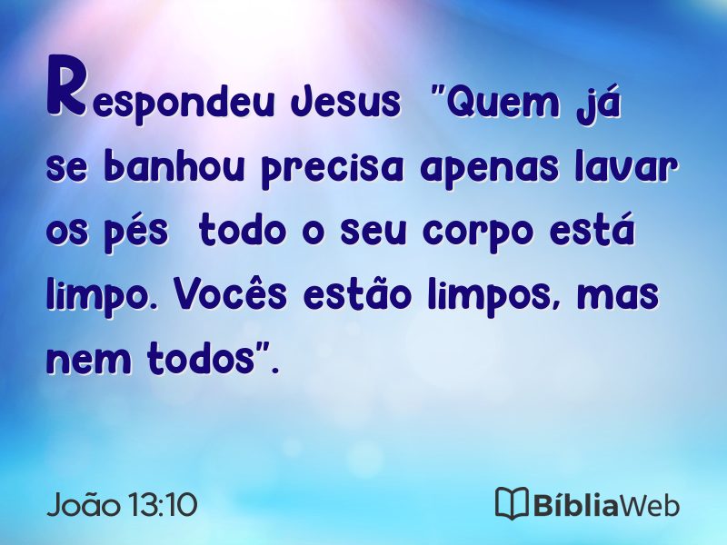 João 13:10 em imagem para compartilhar