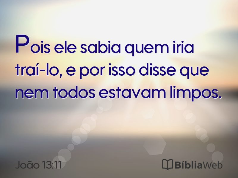 João 13:11 em imagem para compartilhar