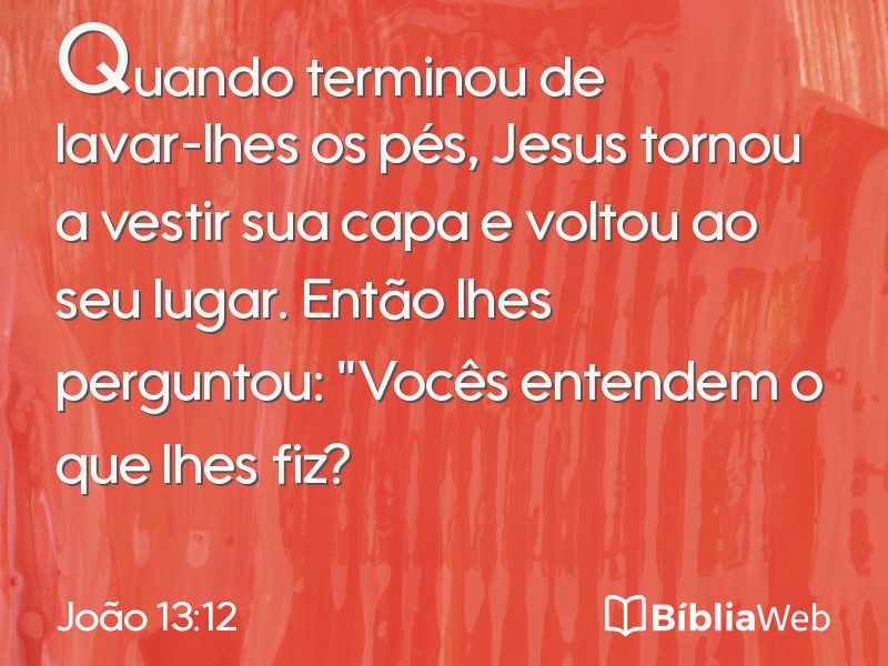 João 13:12 em imagem para compartilhar