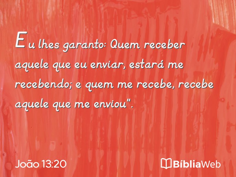 João 13:20 em imagem para compartilhar