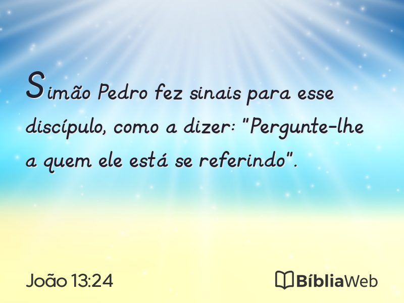 João 13:24 em imagem para compartilhar