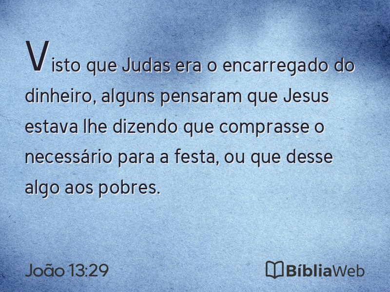 João 13:29 em imagem para compartilhar