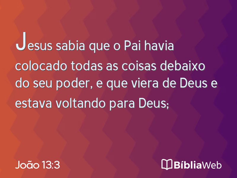 João 13:3 em imagem para compartilhar