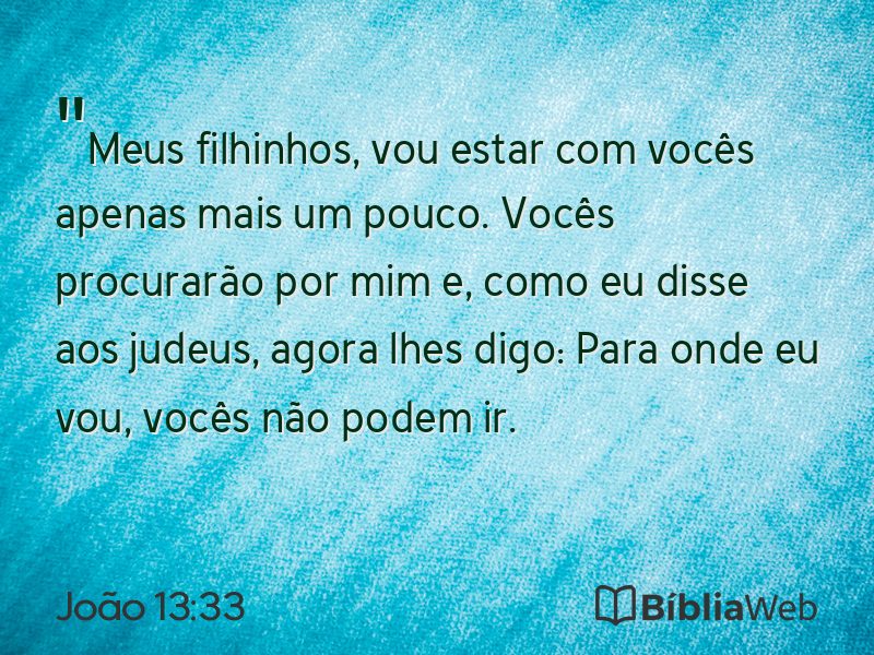 João 13:33 em imagem para compartilhar