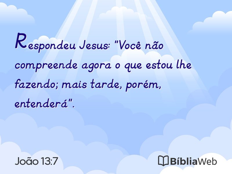 João 13:7 em imagem para compartilhar