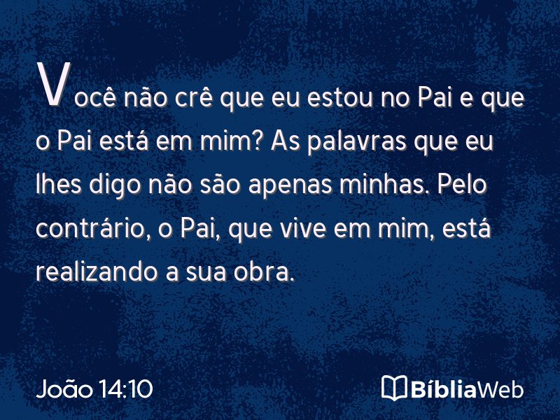 João 14:10 em imagem para compartilhar
