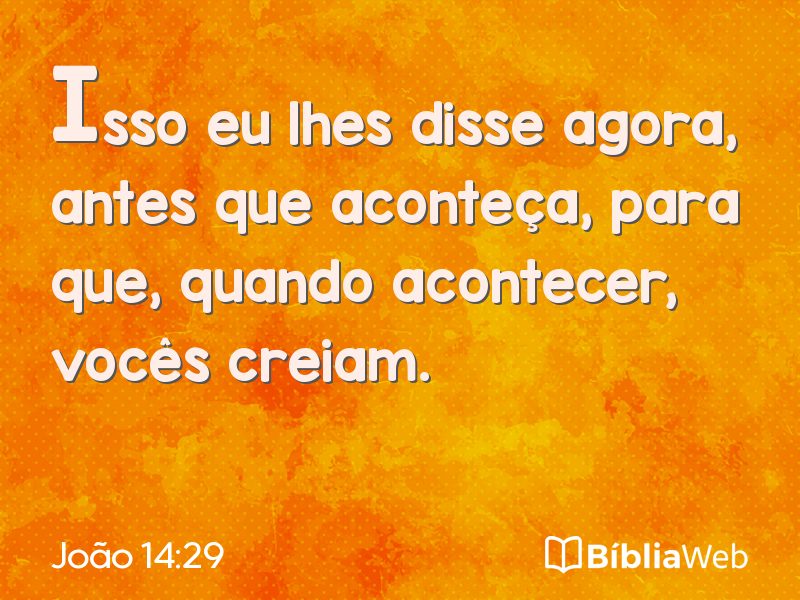 João 14:29 em imagem para compartilhar