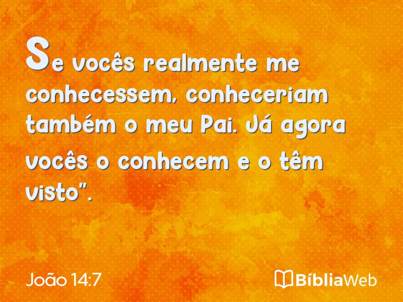 João 14:7 em imagem para compartilhar
