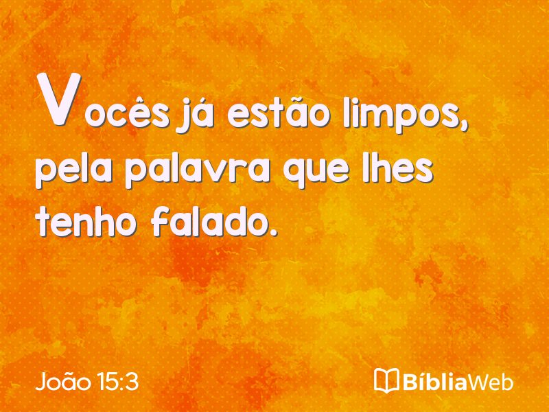 João 15:3 em imagem para compartilhar