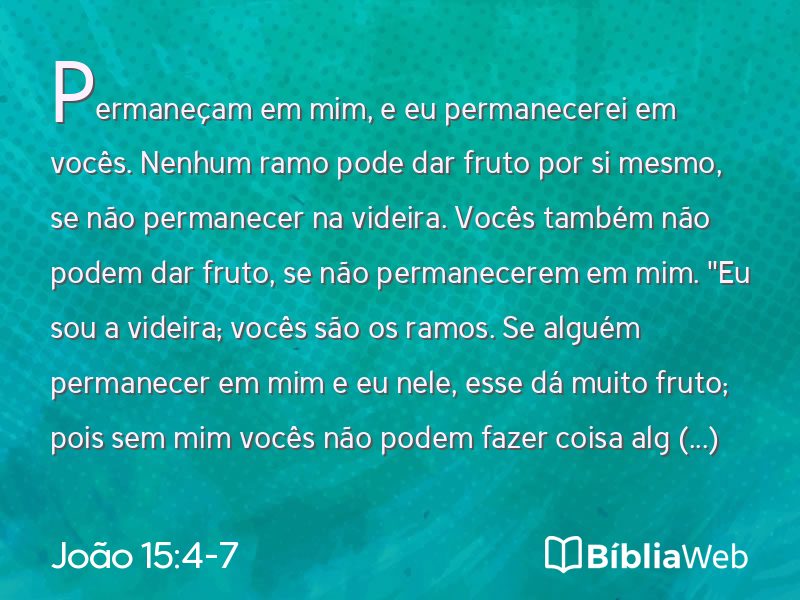 João 15:4-7 em imagem para compartilhar
