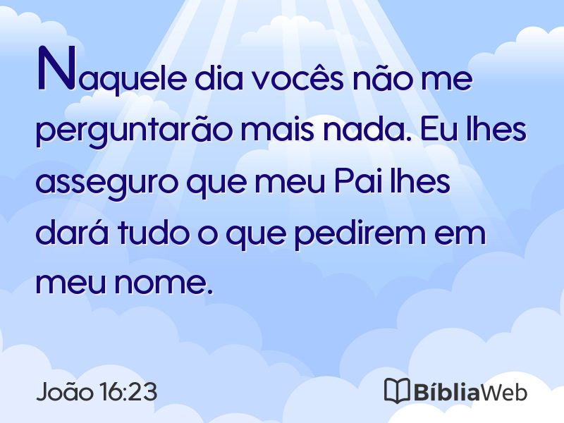 João 16:23 em imagem para compartilhar