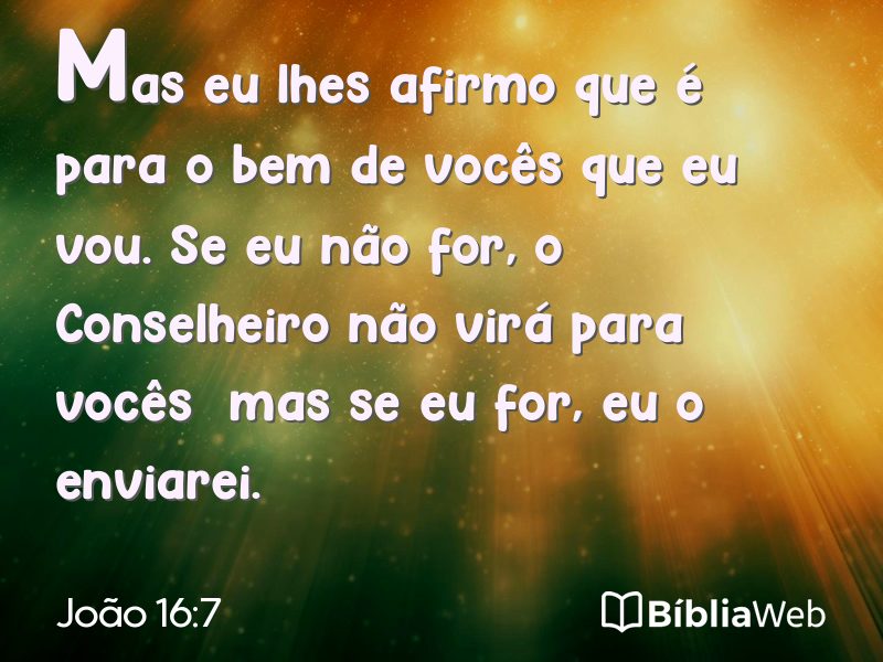 João 16:7 em imagem para compartilhar