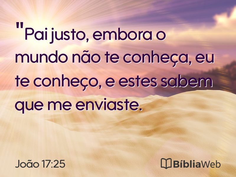 João 17:25 em imagem para compartilhar