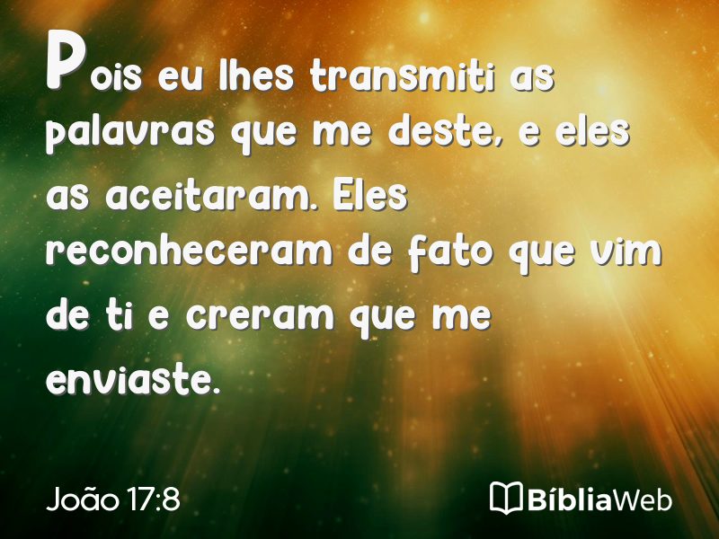 João 17:8 em imagem para compartilhar