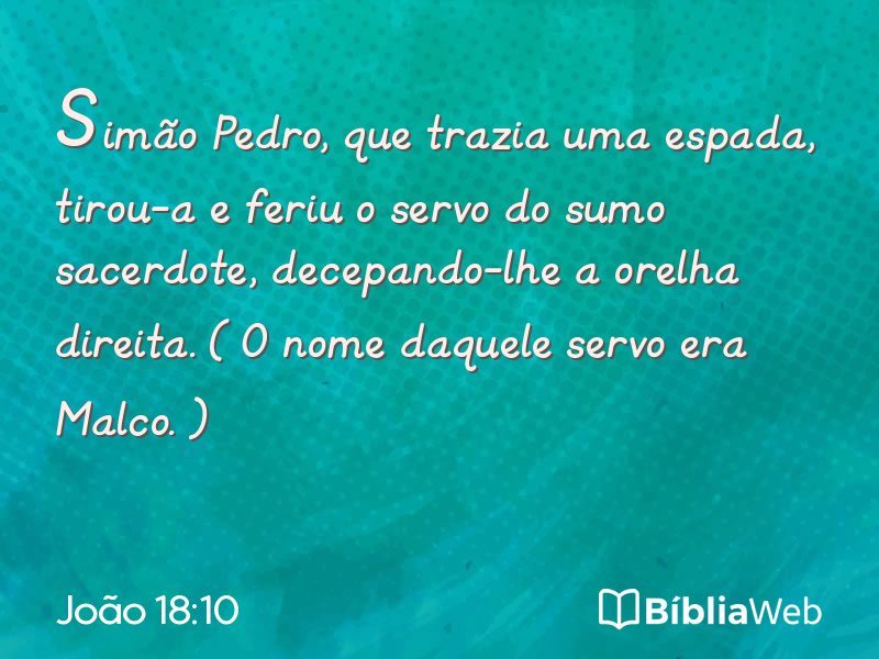 João 18:10 em imagem para compartilhar