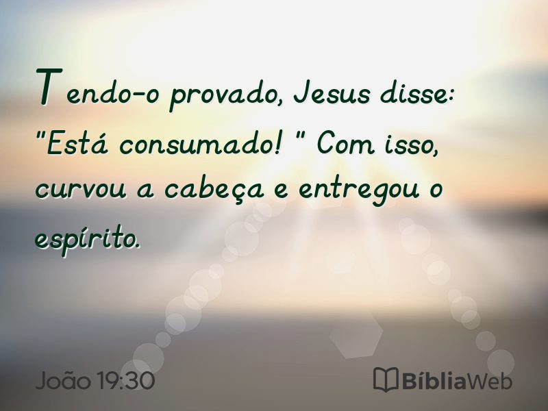João 19:30 em imagem para compartilhar