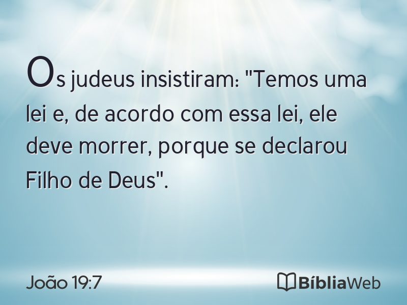 João 19:7 em imagem para compartilhar