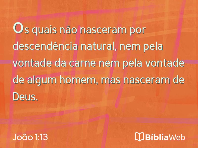 João 1:13 em imagem para compartilhar
