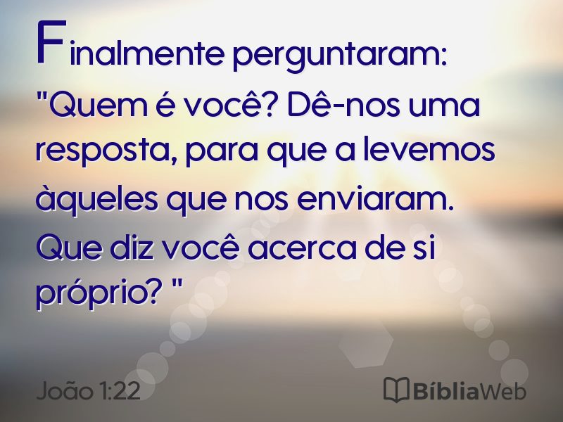 João 1:22 em imagem para compartilhar