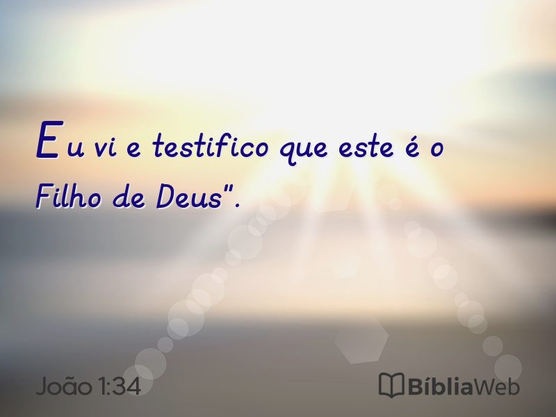João 1:34 em imagem para compartilhar