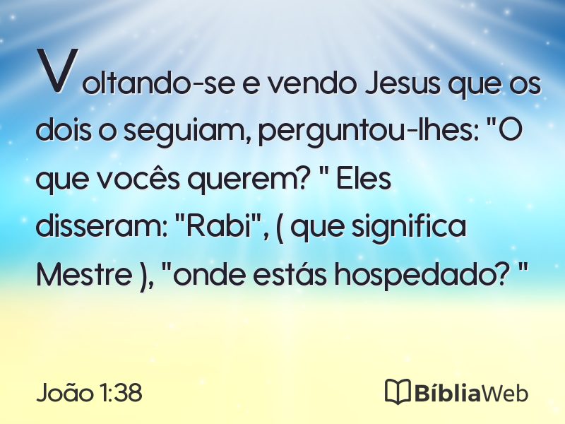 João 1:38 em imagem para compartilhar