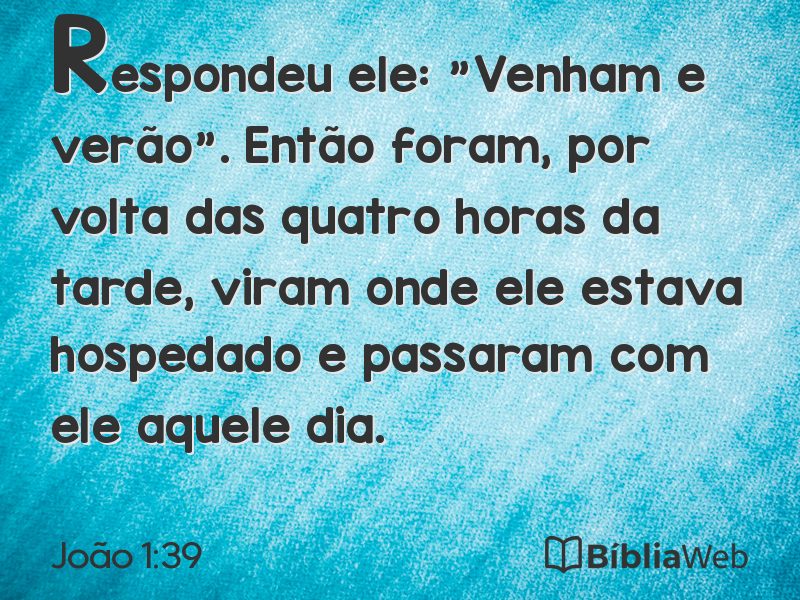 João 1:39 em imagem para compartilhar